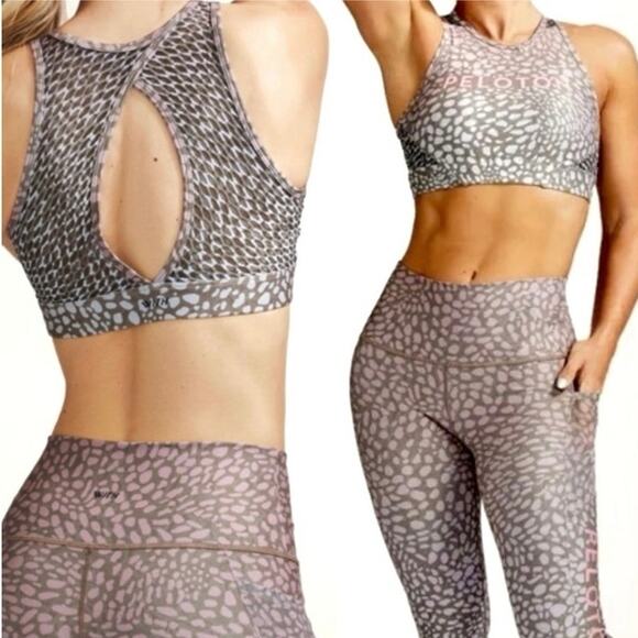 Peloton Wear It To Heart Sports Bra Womens M Animal Print Crop Activewear - Picture 2 of 5